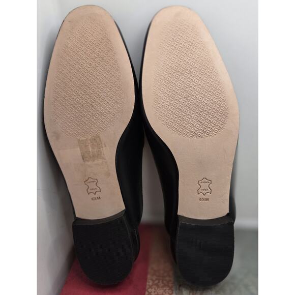 Tory Burch Amelia Backless Loafer Mule Flat Black Leather Size 6.5 Elegance - Picture 7 of 8